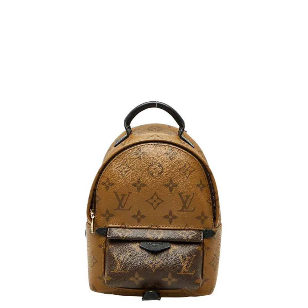 Louis Vuitton Monogram Reverse Palm Springs Backpack Daypack Black Brown Leather